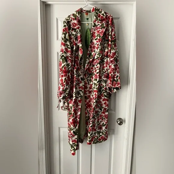 Farm Rio Oversized Floral Trench Coat Small - Picture 6 of 8